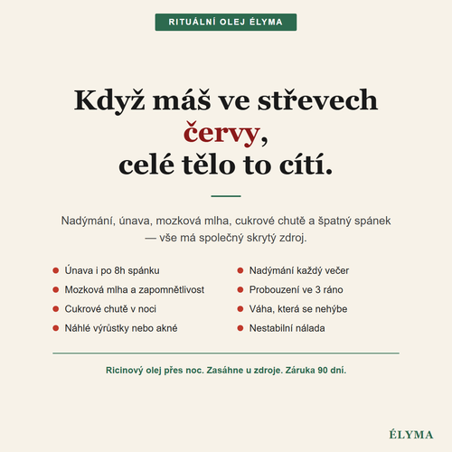 Když máš ve střevech červy, celé tělo to cítí — Rituální olej ÉLYMA